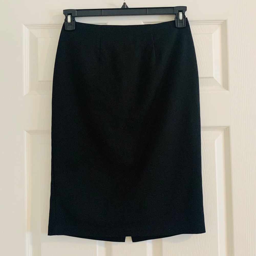 Black Knee Length A-line Skirt
